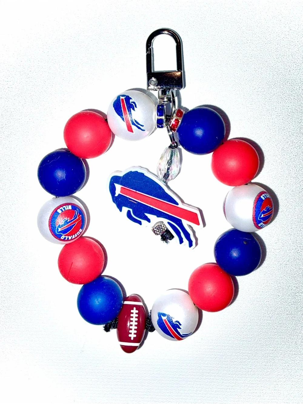 Handmade Buffalo Bills Wristlet / Keychain / Bag Charm